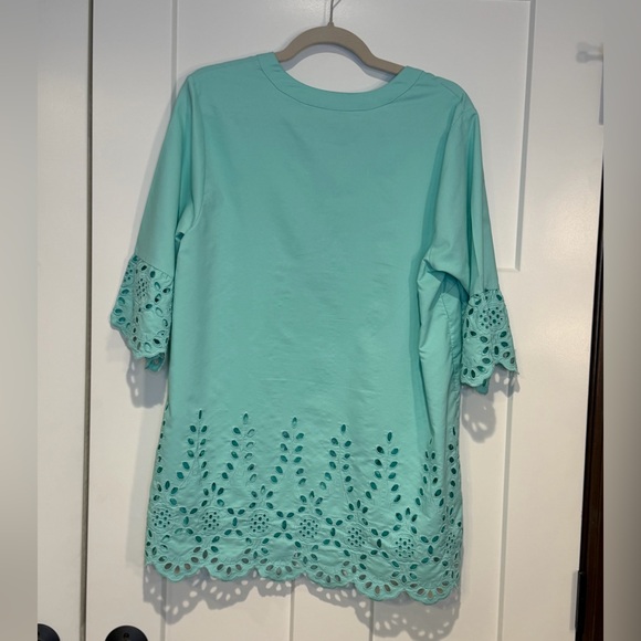Blair Mint Green Eyelet Lace Tunic Top - Picture 3 of 7